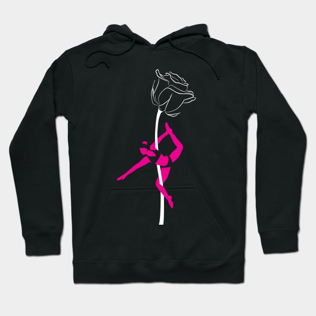 Pole Dance With Pink Rose Gift Hoodie by SinBle